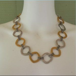 NIB BELK & Co Silvertone Goldtone Link Necklace